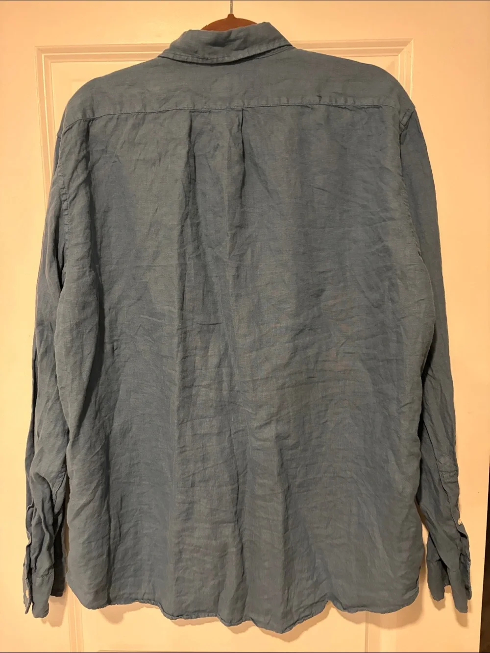 J. Crew Light Blue Linen Casual Button-Down Shirt